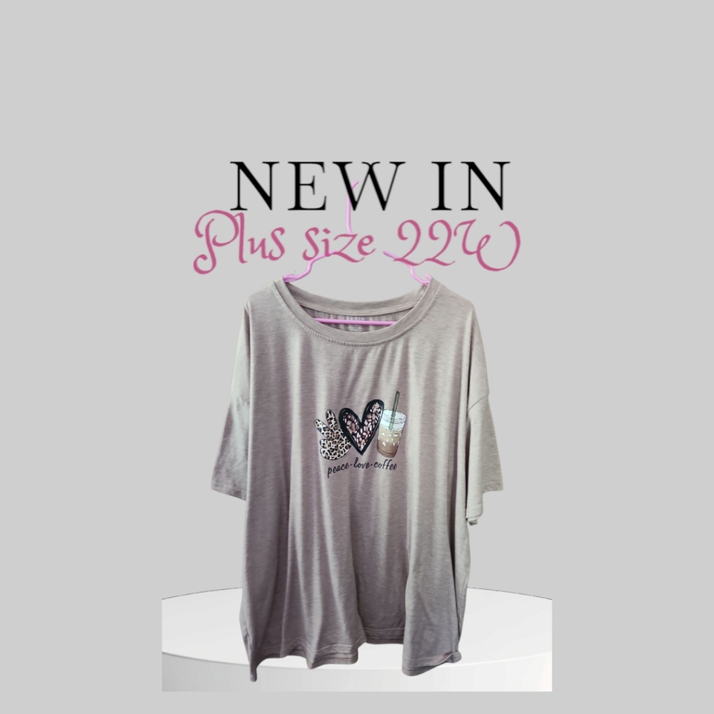 Tan/brown Plus Size Tshirt 22W